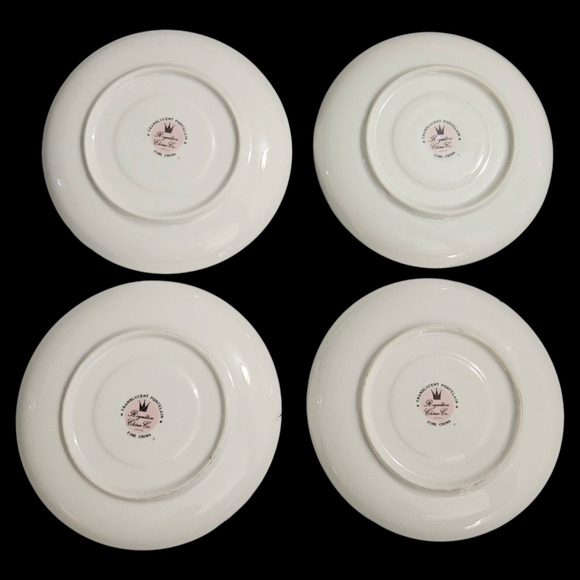 Royalton China Co Japan Translucent Porcelain Gold Trim Saucers Set of 4 - Picture 4 of 6